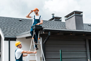 Toms River chimney service professionals at work