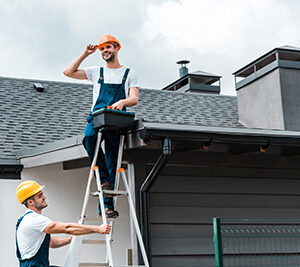 Toms River chimney service professionals at work